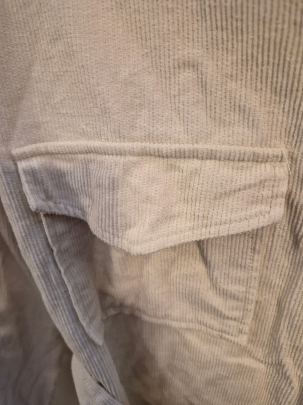 12th Tribe x SaltyBlonde Ivory Cotton Corduroy Long-Sleeve Belted Shirt Dress - Picture 9 of 9